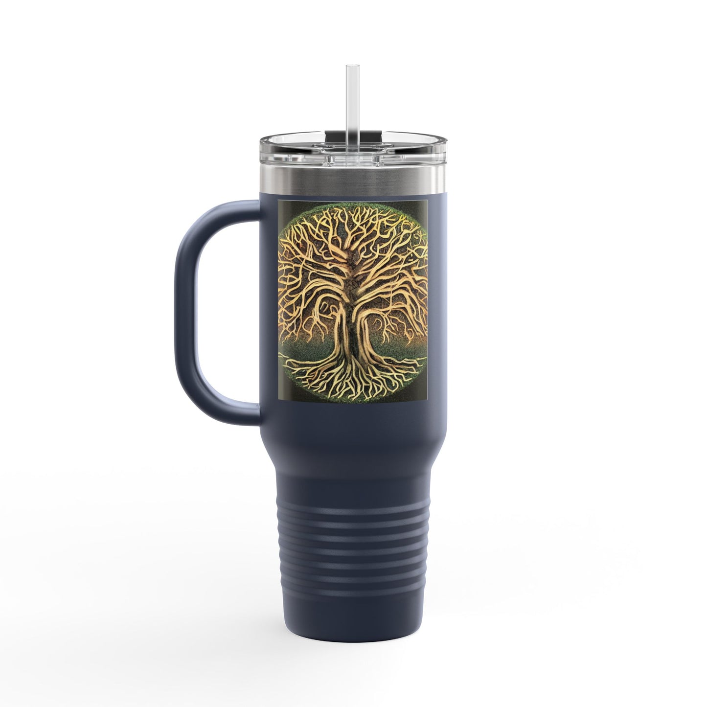 40oz Insulated Travel Mug — Golden Tree of Life Design