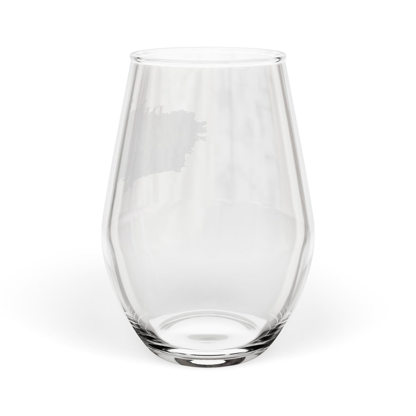 Stemless Wine Glass — Red, White & Blue 'Bed Wine Blue' Patriotic Design, 11.75oz