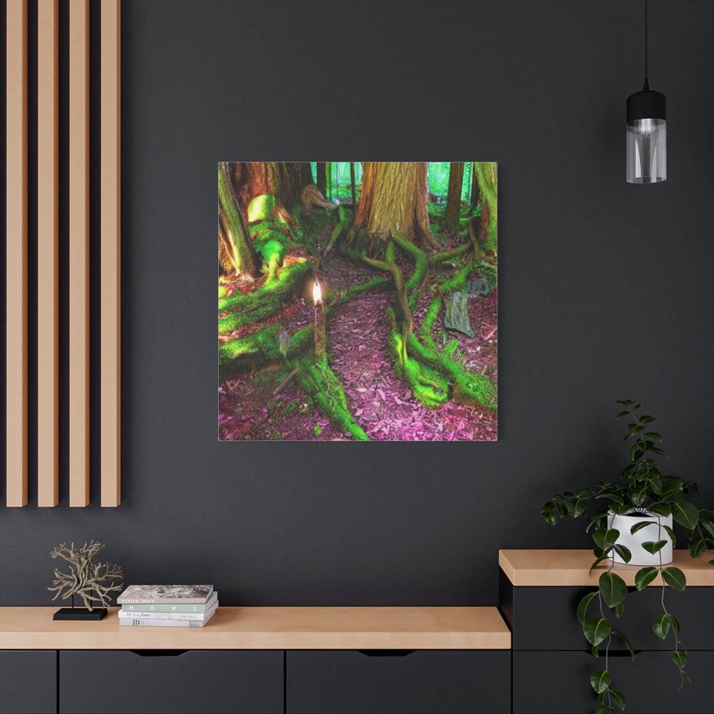 Enchanted Forest Moss Path Canvas Print — Matte Stretched Wall Art