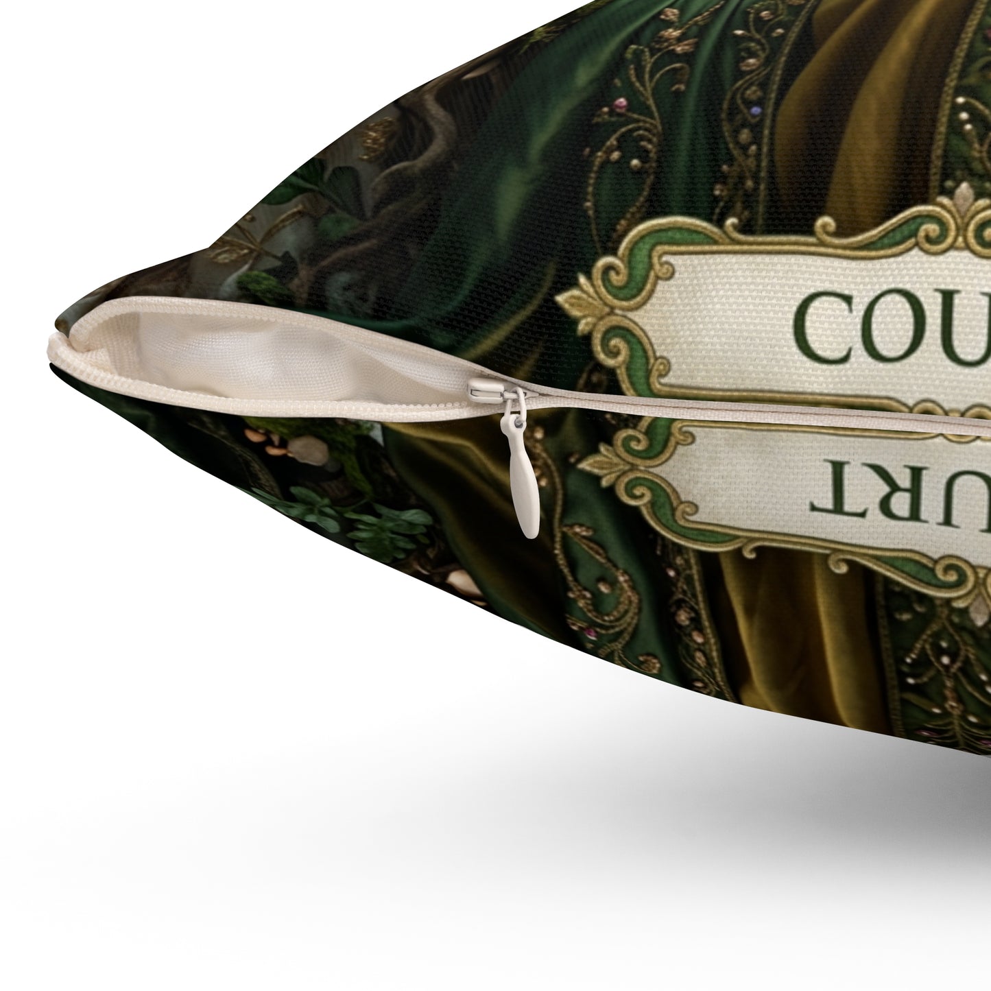 Celtic Triple Goddess Decorative Pillow — Green Goddess Fantasy Throw Pillow