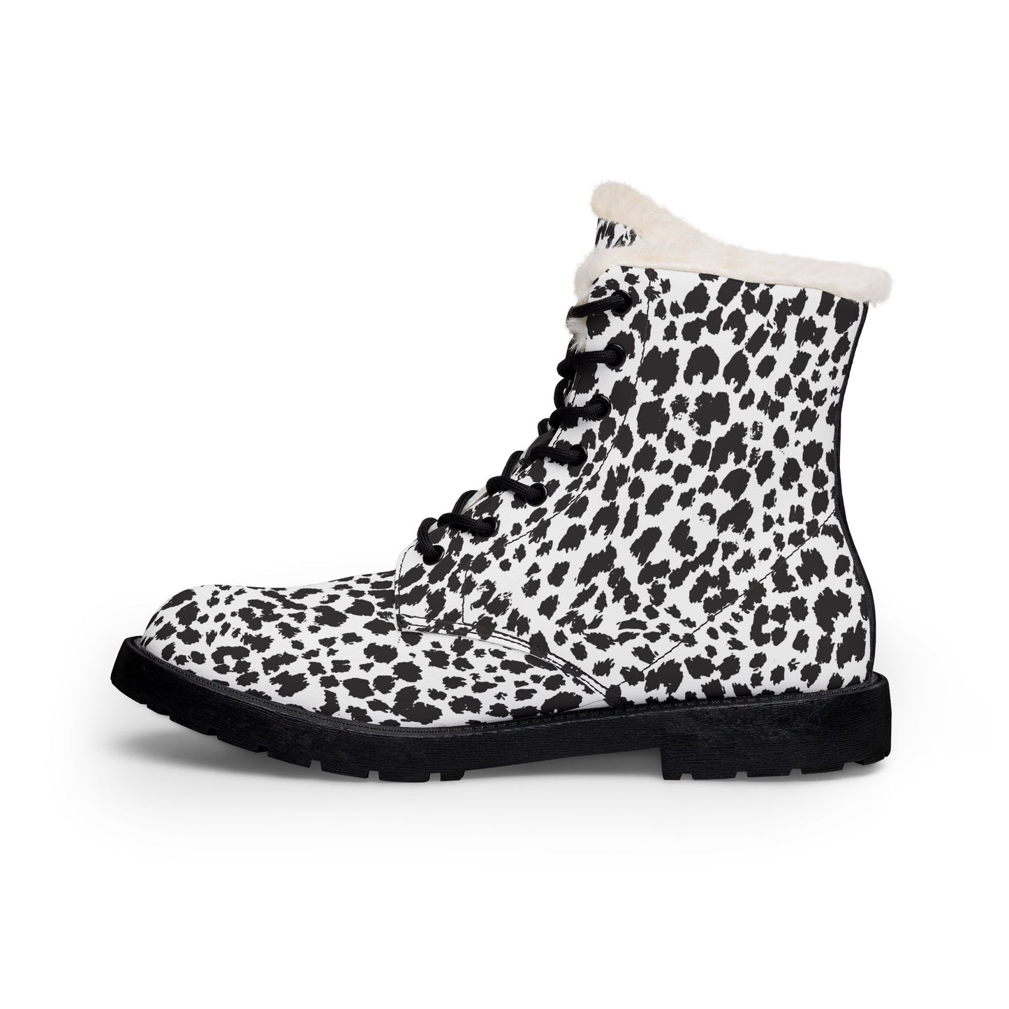 Men's Leopard Print Fur-Lined Leather Boots — Cozy Winter Ankle Boots
