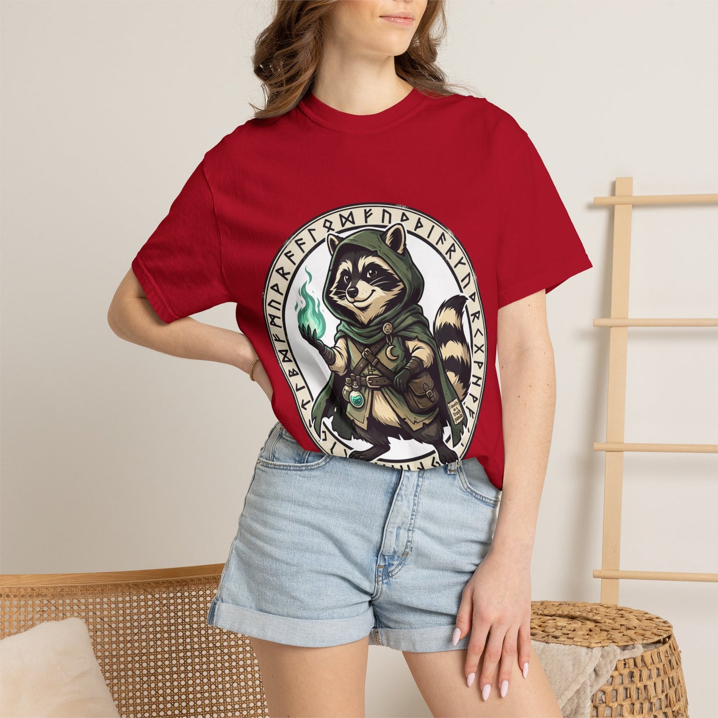 Raccoon Wizard T-Shirt – Cute Fantasy Mage Graphic Tee