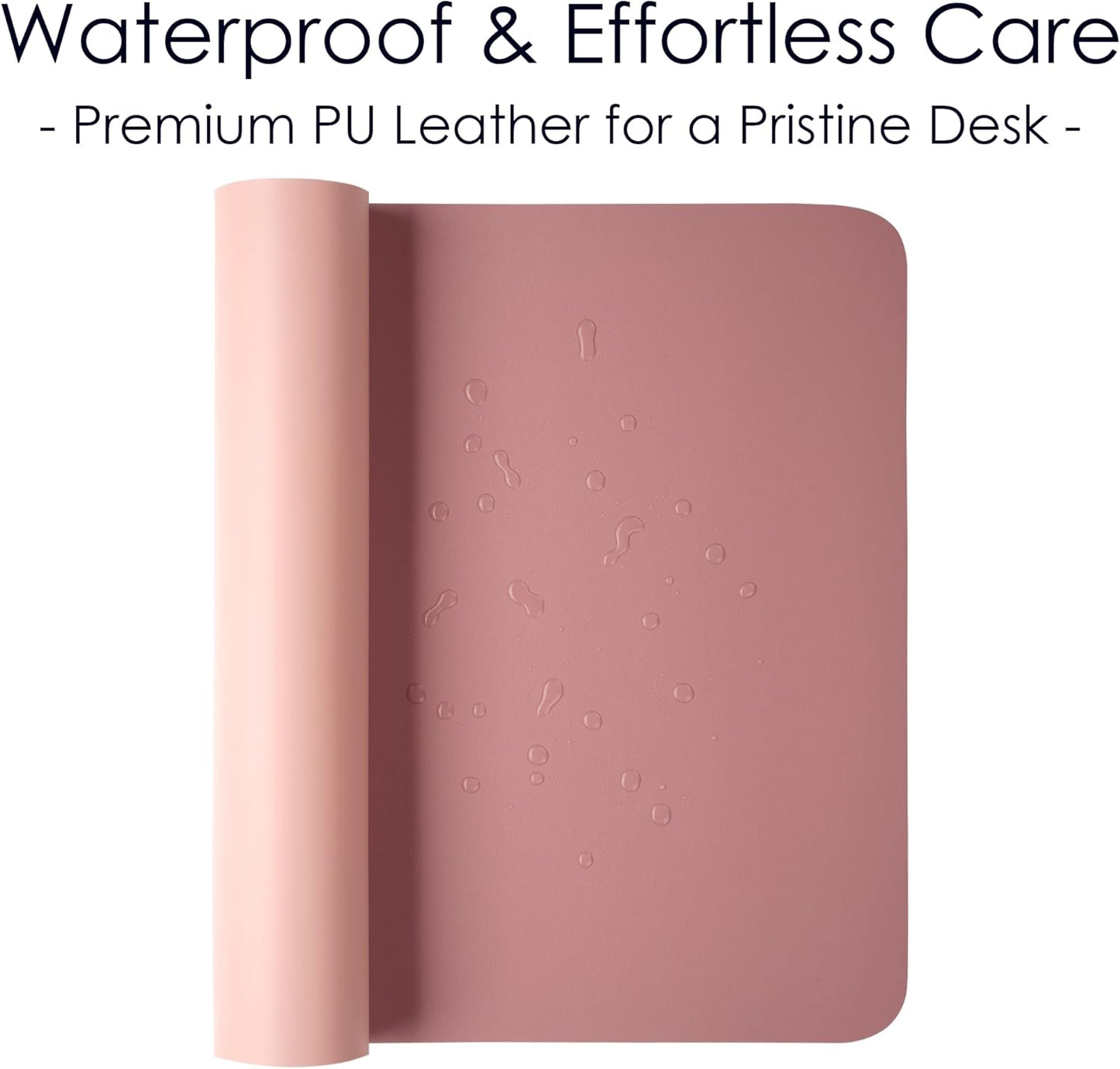 Leather Desk Pad Protector, Waterproof Mouse Pad, PU Desk Mat, Office Desk Cover, Desk Writing Mat for Office/Home/Work/Cubicle (Purple/Pink) 23.7X13.8 In