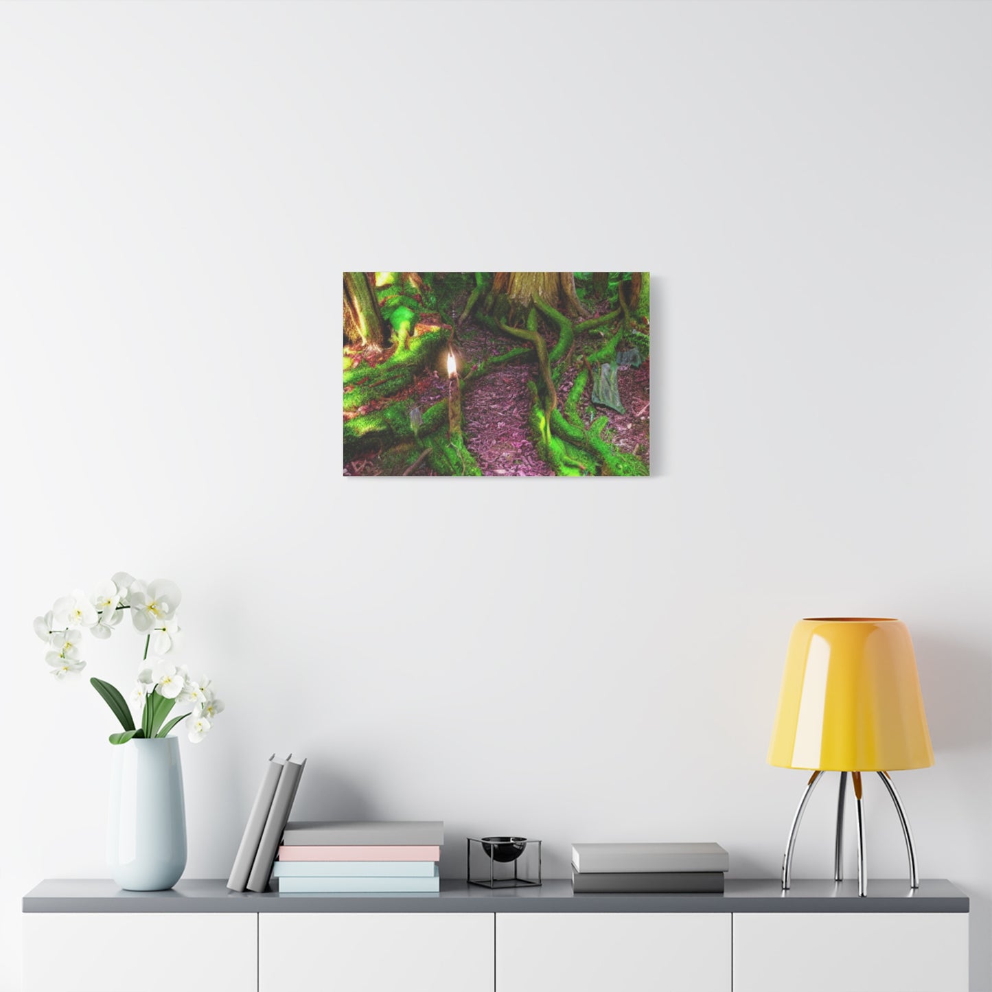 Enchanted Forest Moss Path Canvas Print — Matte Stretched Wall Art
