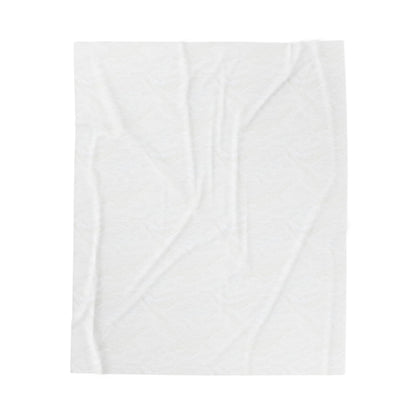 Velveteen Plush Blanket — Monochrome Geometric Rose Throw (Black & White Floral)