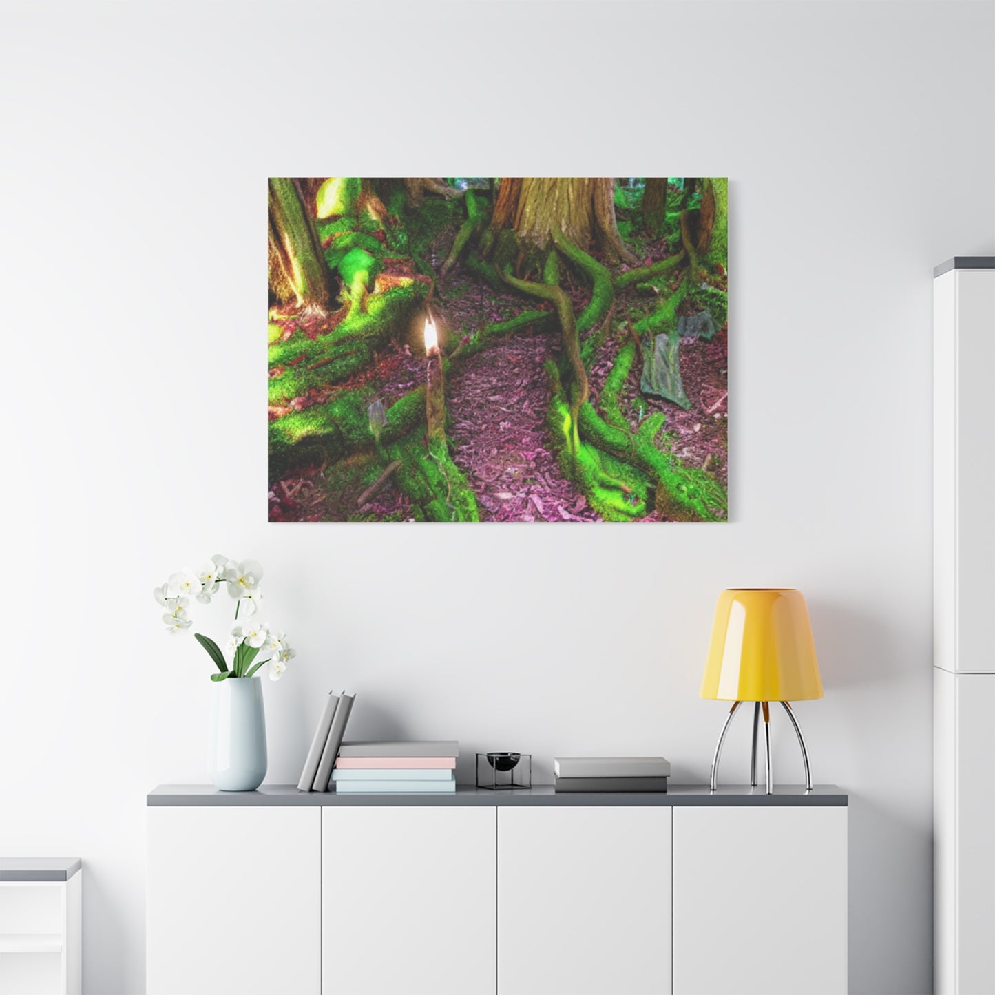 Enchanted Forest Moss Path Canvas Print — Matte Stretched Wall Art