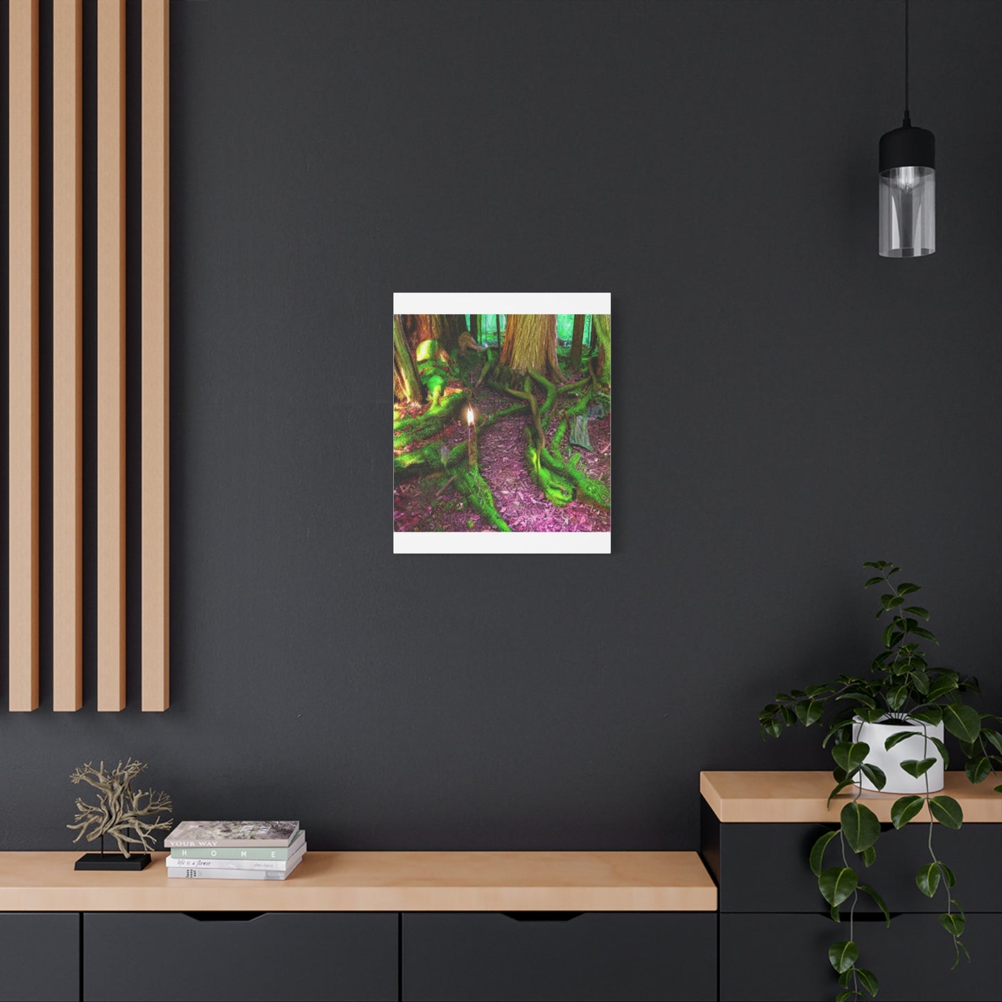 Enchanted Forest Moss Path Canvas Print — Matte Stretched Wall Art