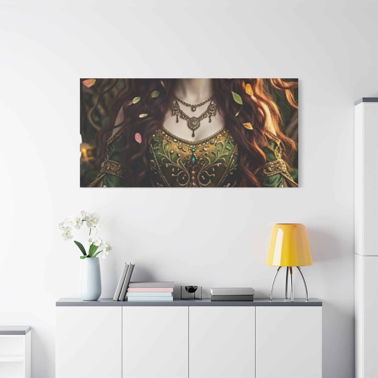 Forest Goddess Canvas Print – Ethereal Redhead Portrait Matte Stretched Wall Art