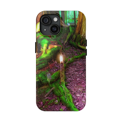 Forest Moss Candle Phone Case — Enchanted Woodland Tough Phone Case
