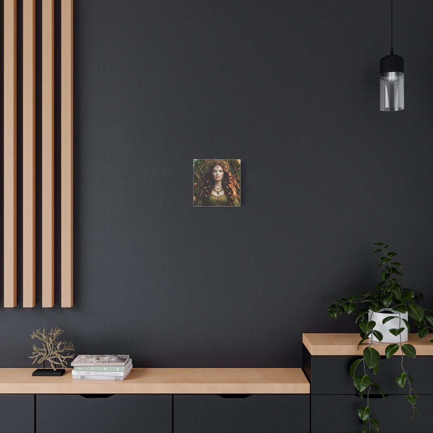 Forest Goddess Canvas Print – Ethereal Redhead Portrait Matte Stretched Wall Art