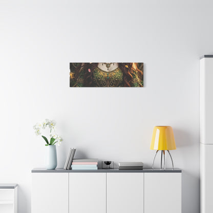 Forest Goddess Canvas Print – Ethereal Redhead Portrait Matte Stretched Wall Art