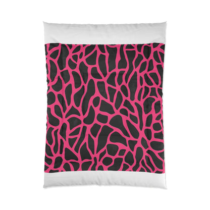 Pink Giraffe Print Comforter