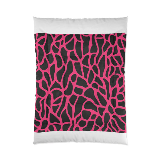 Pink Giraffe Print Comforter