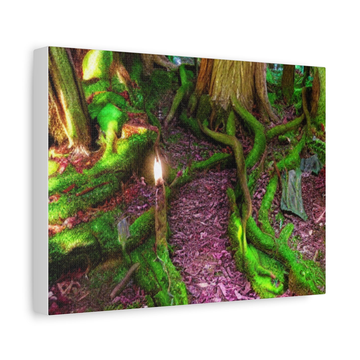 Enchanted Forest Moss Path Canvas Print — Matte Stretched Wall Art
