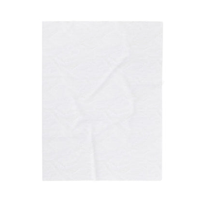Velveteen Plush Blanket — Monochrome Geometric Rose Throw (Black & White Floral)