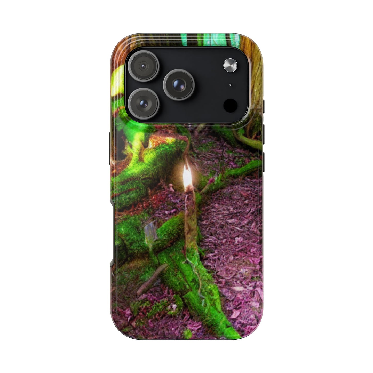 Forest Moss Candle Phone Case — Enchanted Woodland Tough Phone Case