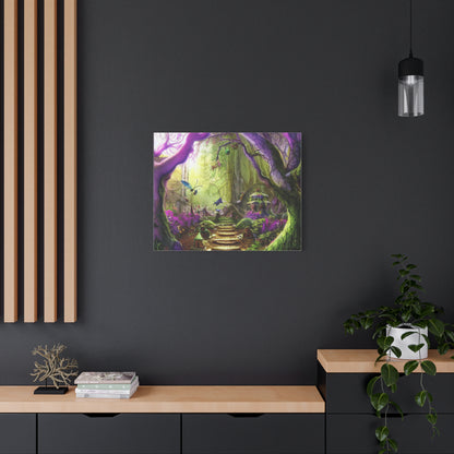 Enchanted Fairy Forest Canvas Wall Art — Magical Woodland Pathway