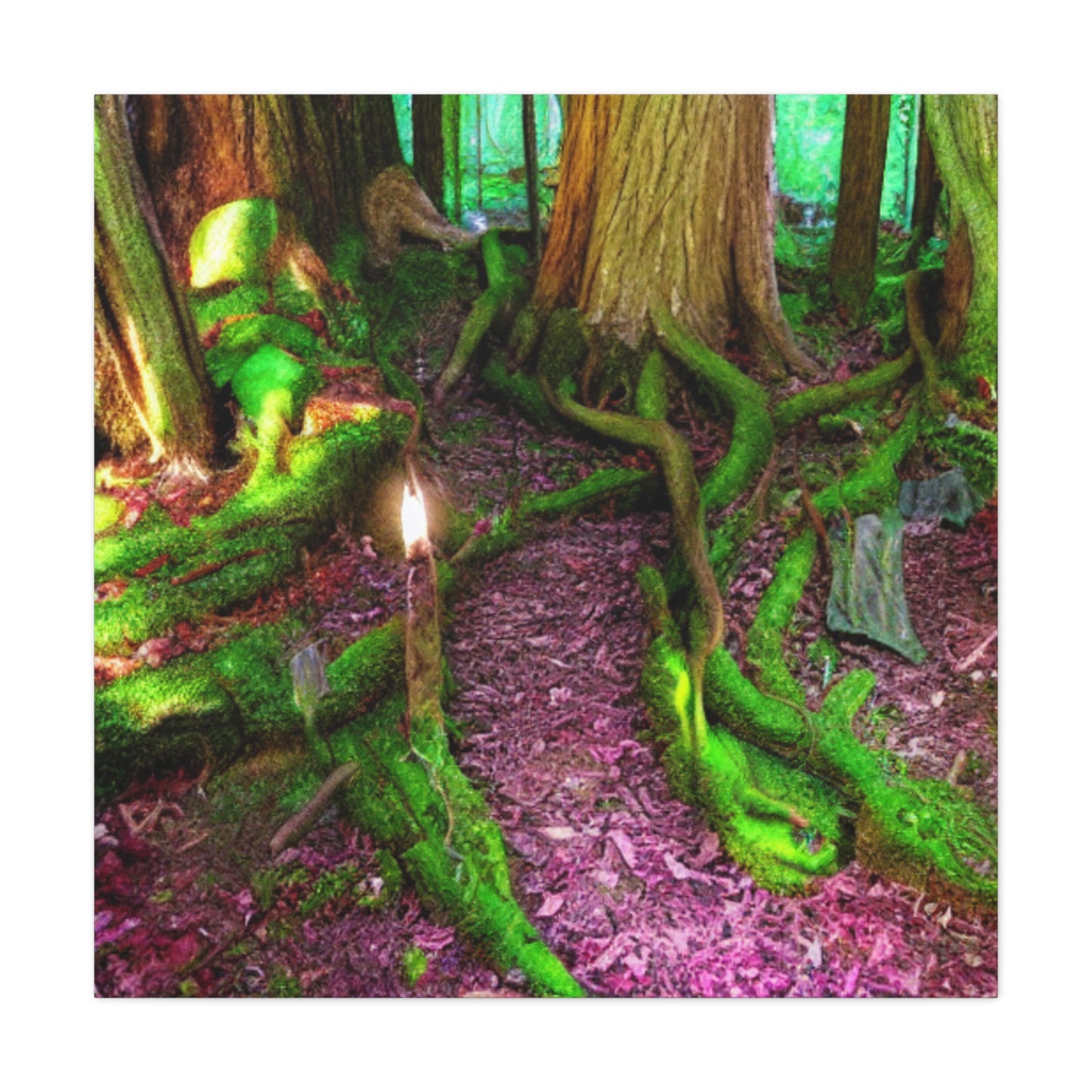 Enchanted Forest Moss Path Canvas Print — Matte Stretched Wall Art