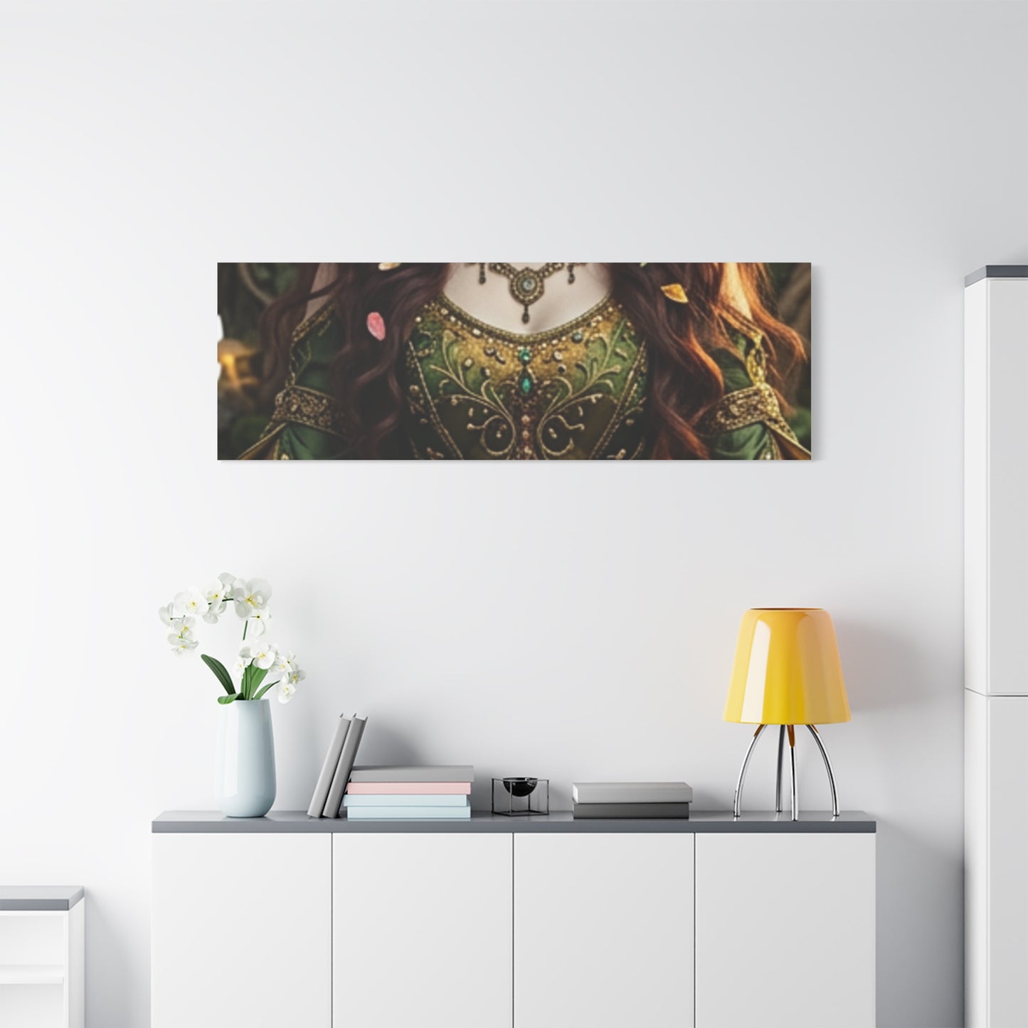 Forest Goddess Canvas Print – Ethereal Redhead Portrait Matte Stretched Wall Art
