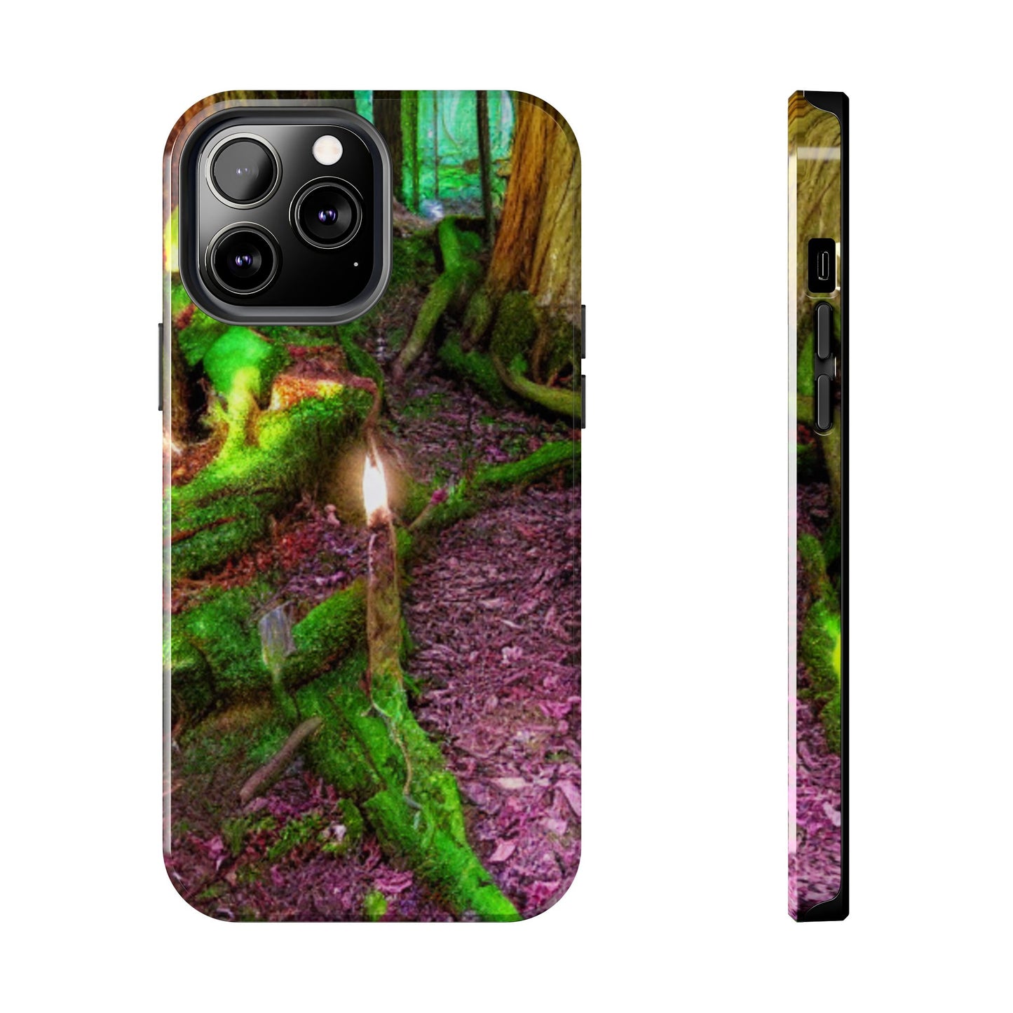 Forest Moss Candle Phone Case — Enchanted Woodland Tough Phone Case