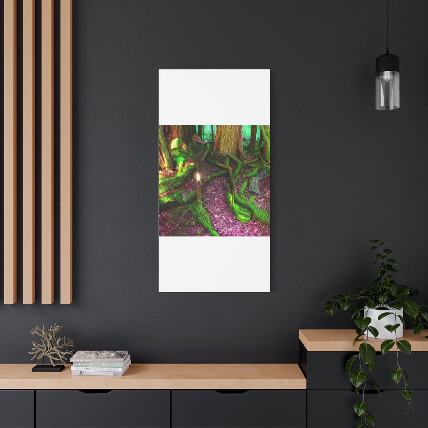 Enchanted Forest Moss Path Canvas Print — Matte Stretched Wall Art