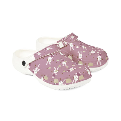 EVA Clogs — Floral Bunny Print Foam Slip-Ons