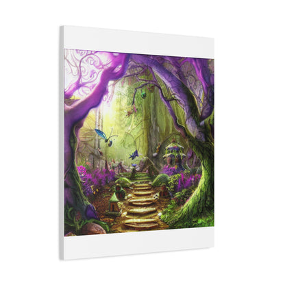 Enchanted Fairy Forest Canvas Wall Art — Magical Woodland Pathway
