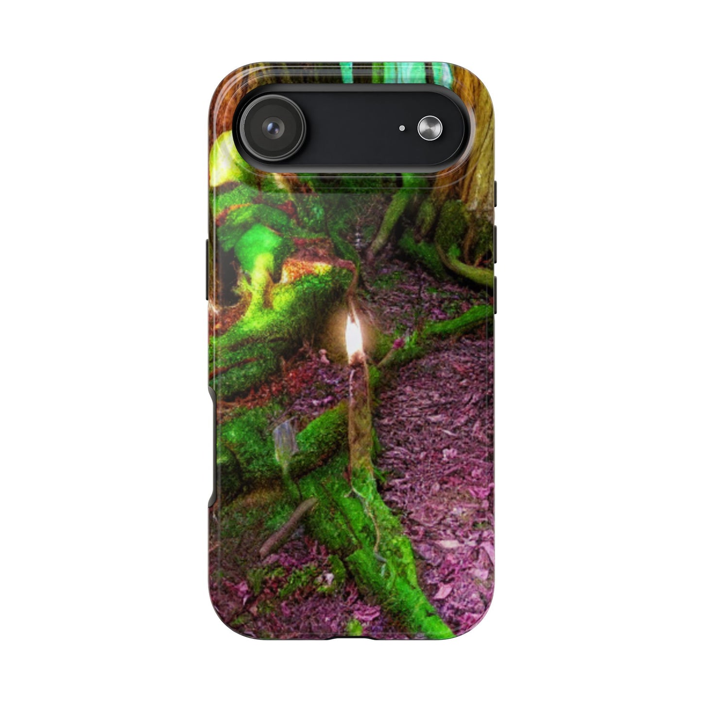 Forest Moss Candle Phone Case — Enchanted Woodland Tough Phone Case