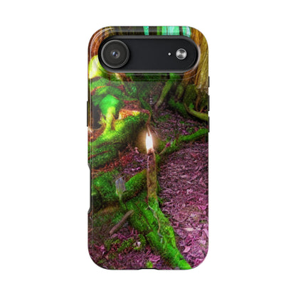Forest Moss Candle Phone Case — Enchanted Woodland Tough Phone Case