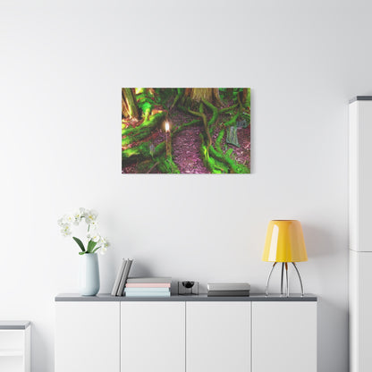 Enchanted Forest Moss Path Canvas Print — Matte Stretched Wall Art