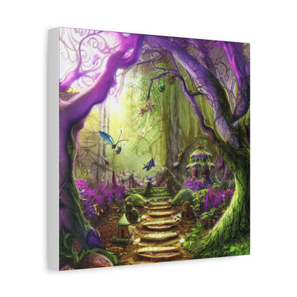 Enchanted Fairy Forest Canvas Wall Art — Magical Woodland Pathway