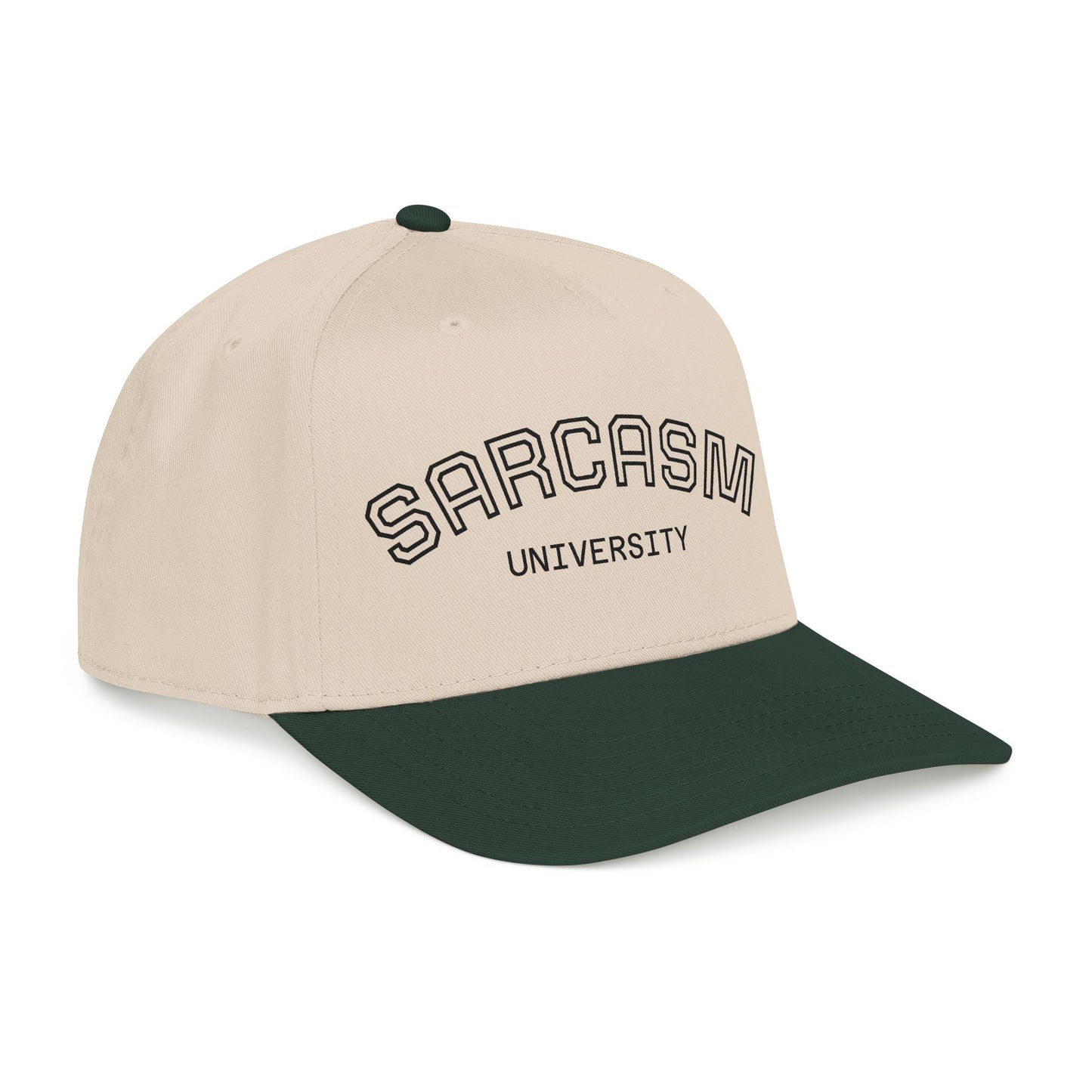 Sarcasm University Baseball Cap — Funny Embroidered Mid-Profile Hat