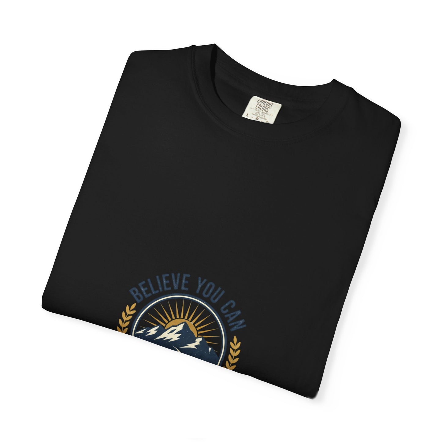Believe You Can Mountain Motif T-Shirt