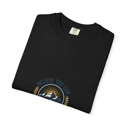 Believe You Can Mountain Motif T-Shirt