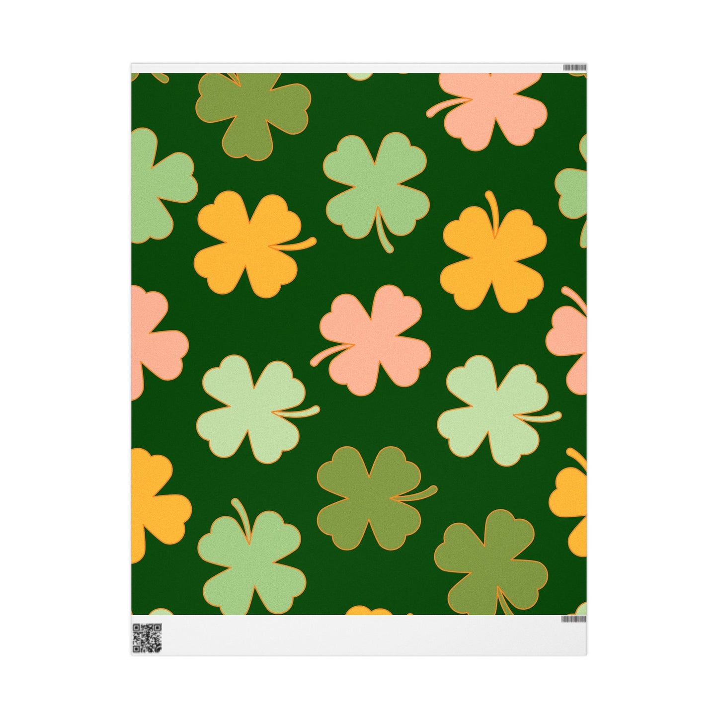 Clover Pattern Wrapping Paper — Green Shamrock Gift Wrap for St. Patrick’s Day & Spring Celebrations