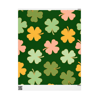 Clover Pattern Wrapping Paper — Green Shamrock Gift Wrap for St. Patrick’s Day & Spring Celebrations