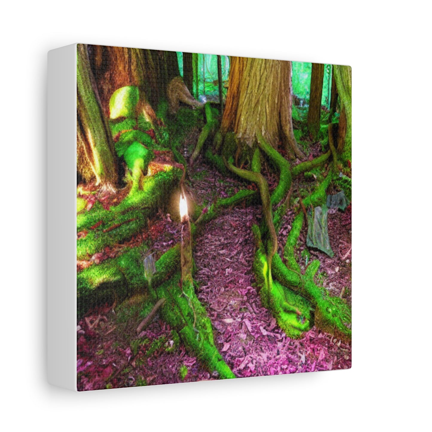 Enchanted Forest Moss Path Canvas Print — Matte Stretched Wall Art