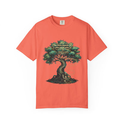 Tree of Wisdom T‑Shirt — "The future depends on what we do today" Nature Quote Tee