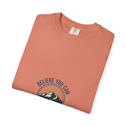 Believe You Can Mountain Motif T-Shirt