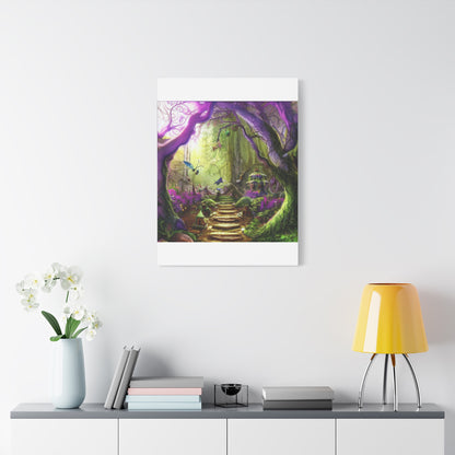 Enchanted Fairy Forest Canvas Wall Art — Magical Woodland Pathway