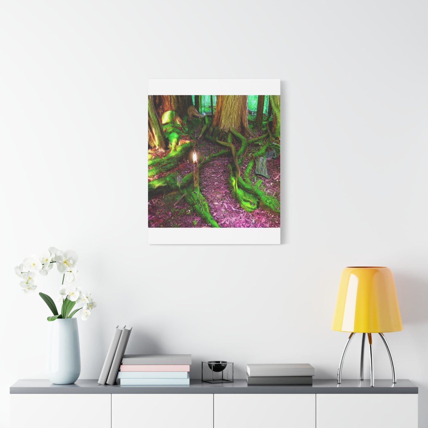 Enchanted Forest Moss Path Canvas Print — Matte Stretched Wall Art