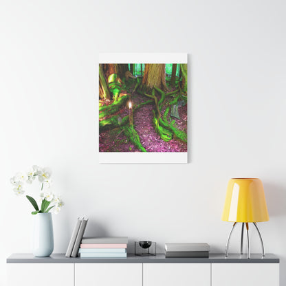 Enchanted Forest Moss Path Canvas Print — Matte Stretched Wall Art