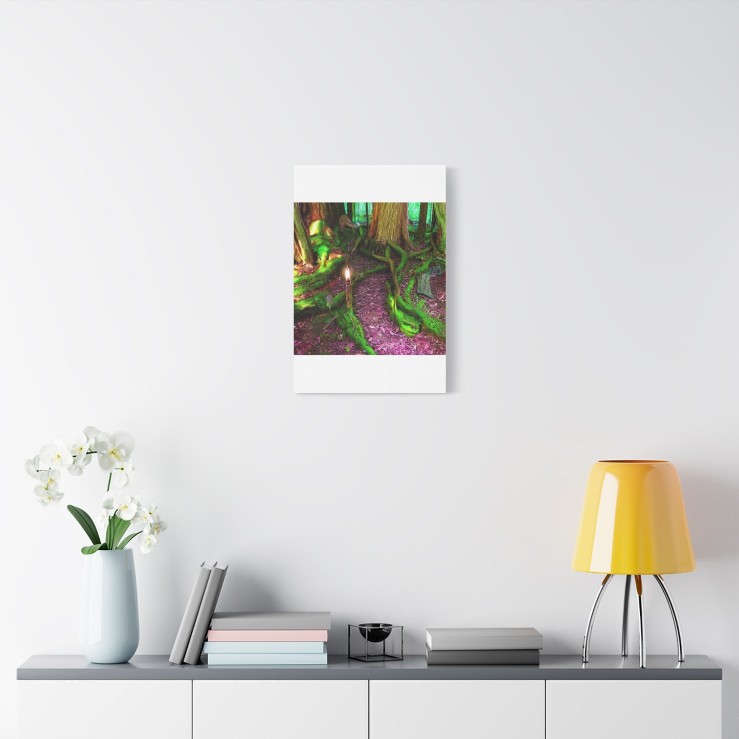 Enchanted Forest Moss Path Canvas Print — Matte Stretched Wall Art