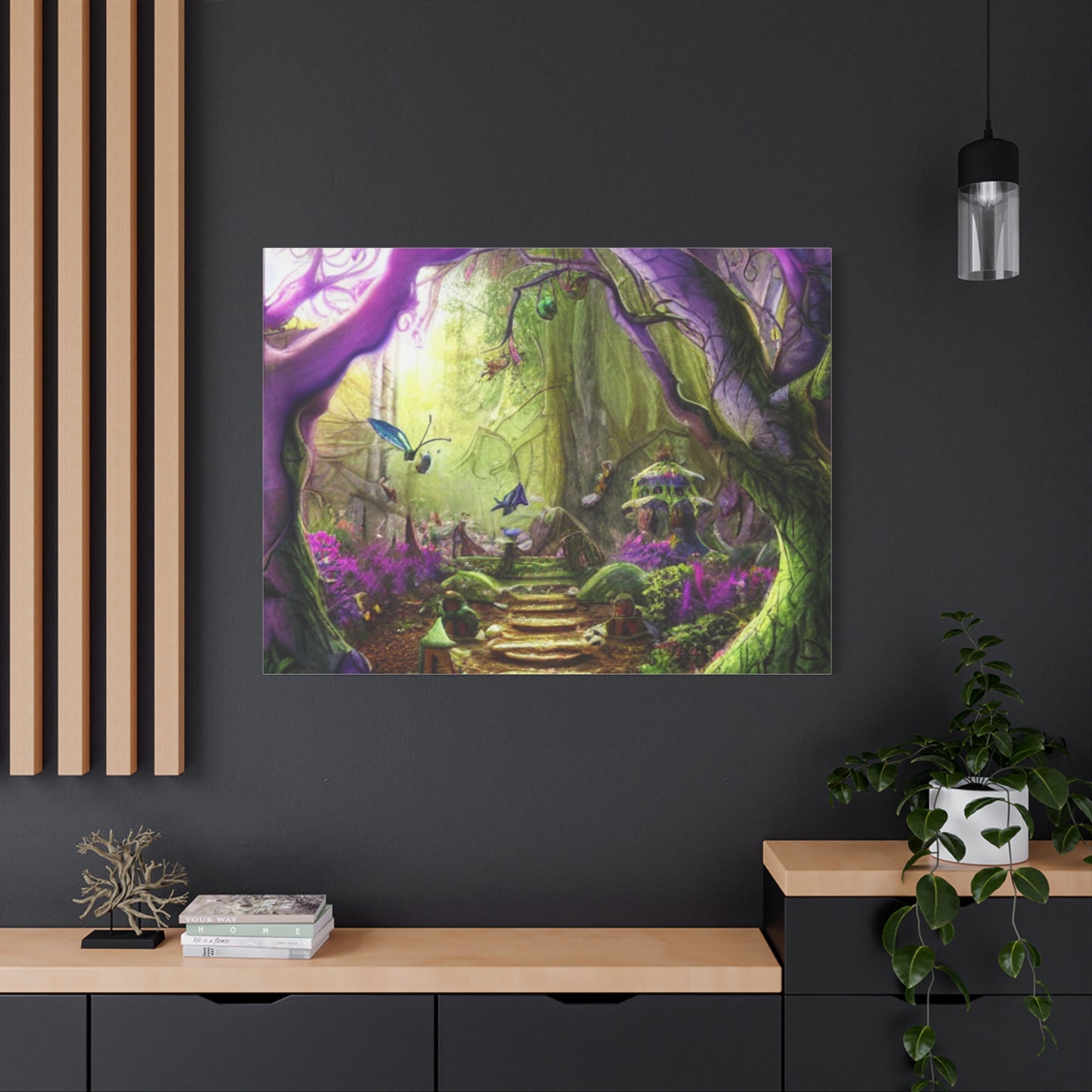 Enchanted Fairy Forest Canvas Wall Art — Magical Woodland Pathway