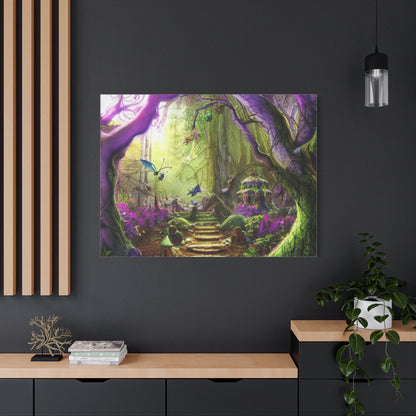 Enchanted Fairy Forest Canvas Wall Art — Magical Woodland Pathway