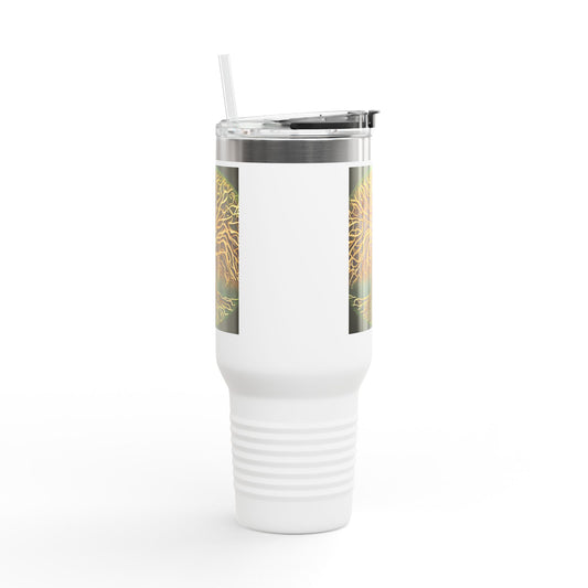 40oz Insulated Travel Mug — Golden Tree of Life Design