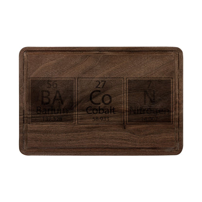 Engraved 'BaCoN' Periodic Table Cutting Board — Personalized Wooden Cutting/Serving Board for Chefs & Food Lovers
