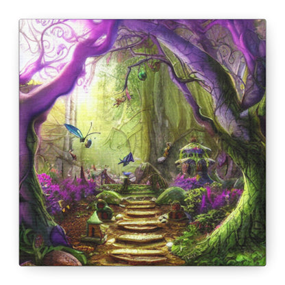 Enchanted Fairy Forest Canvas Wall Art — Magical Woodland Pathway
