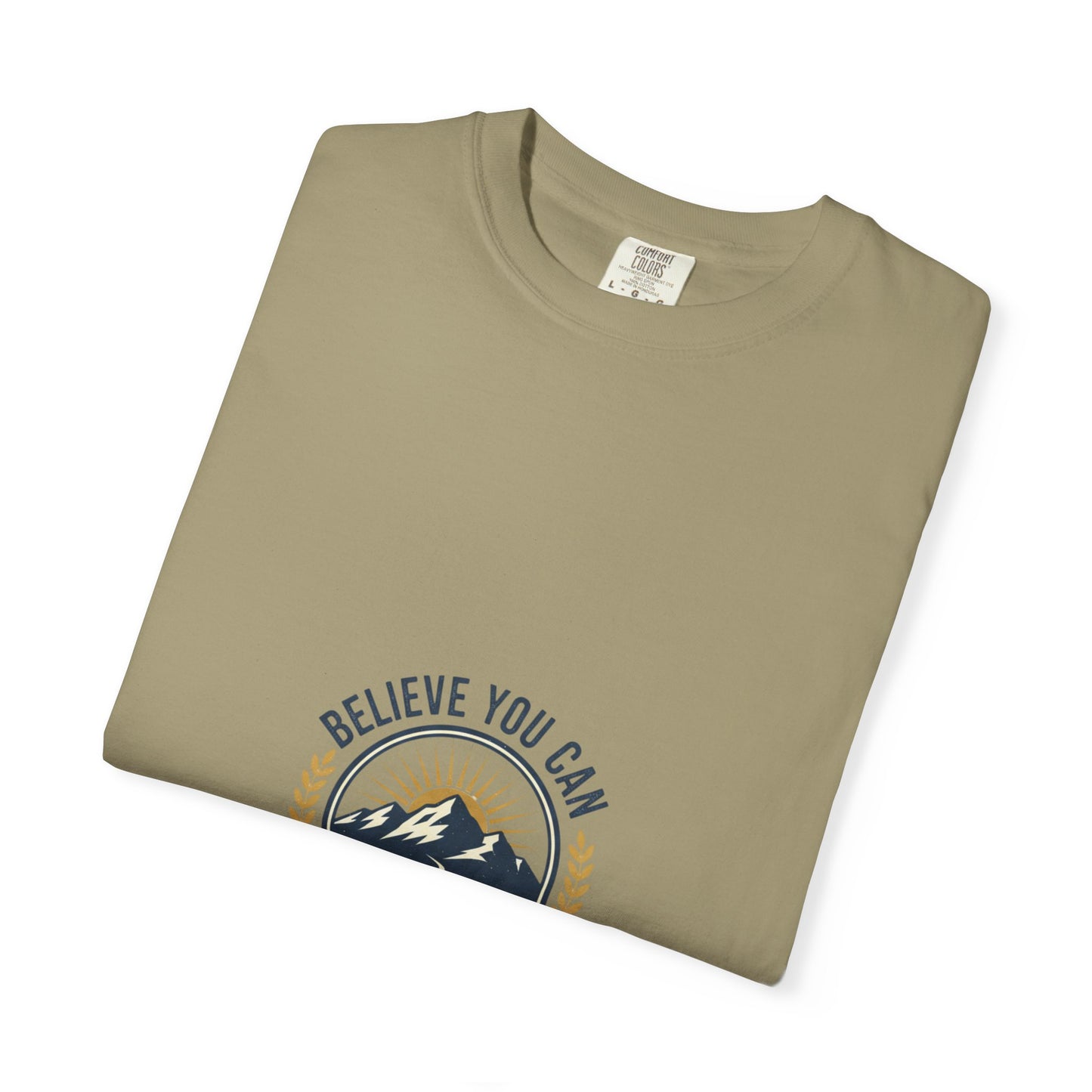 Believe You Can Mountain Motif T-Shirt