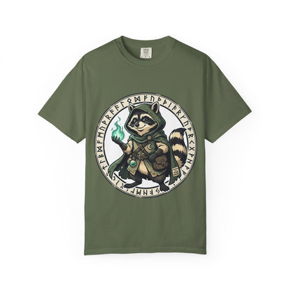 Raccoon Wizard T-Shirt – Cute Fantasy Mage Graphic Tee